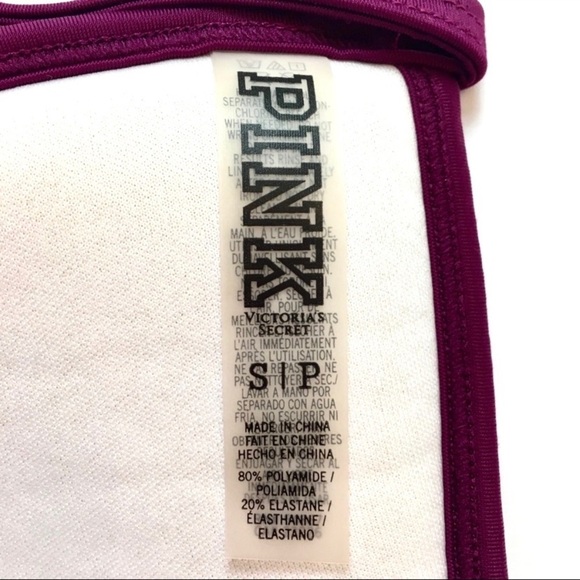 PINK Victoria Secret Pink Burgundy Lace T-back Bra - Picture 4 of 4